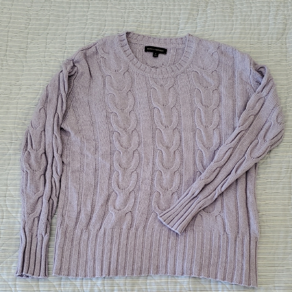 Banana Republic lavender cableknit sweater